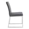 Armen Living Trevor Contemporary Dining Chair in Brushed Stainless Steel and Gray Faux Leather, PK2 LCTRCHBSGR - alternate 5